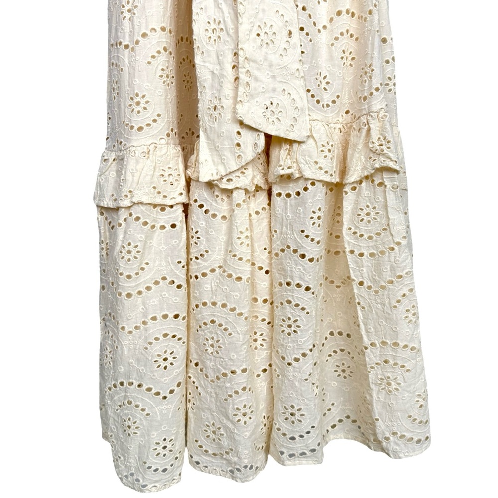 Ivy City Co Ava cream eyelet lace fabric Maxi Dress XS Victorian Wedding NWT - Picture 7 of 13